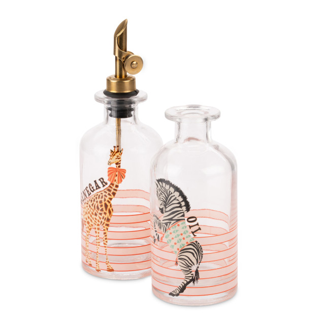 Yvonne Ellen Glass Oil and Vinegar Pourers, Set of 2