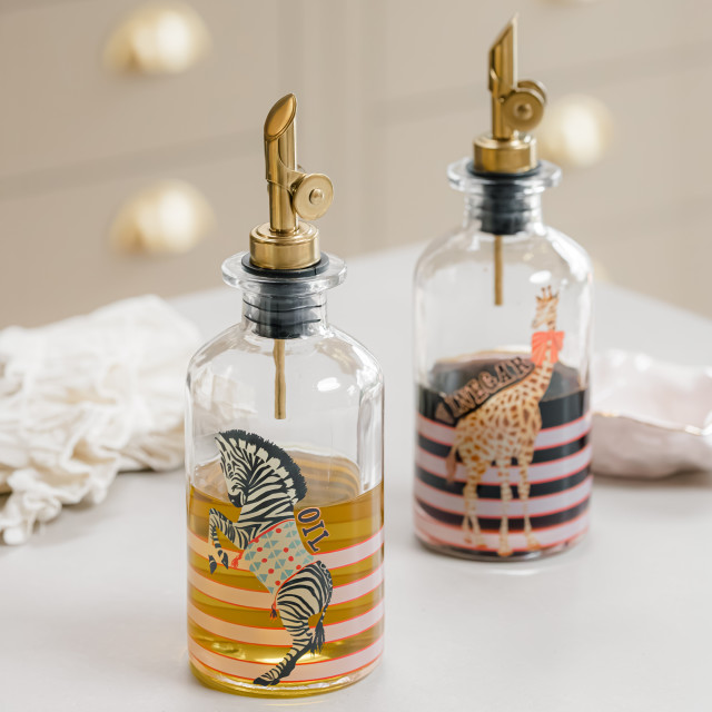 Yvonne Ellen Glass Oil and Vinegar Pourers, Set of 2