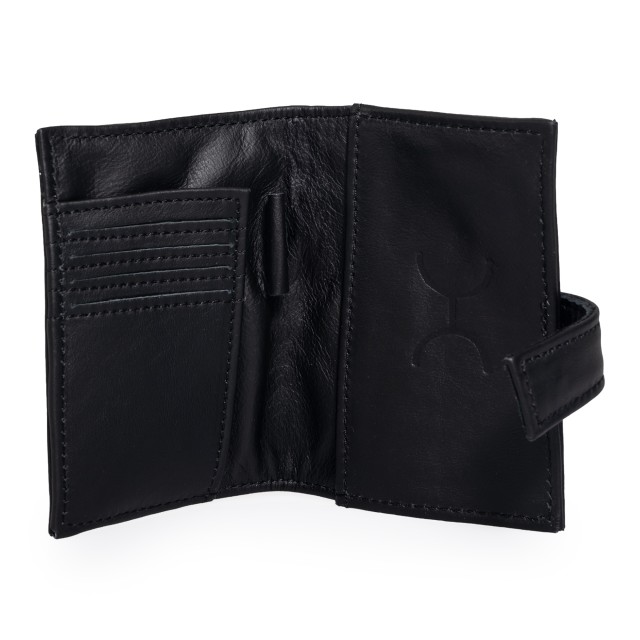 Thandana Leather Mini Travel Wallet - Black Leather