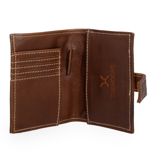 Thandana Leather Mini Travel Wallet - Tobacco Leather
