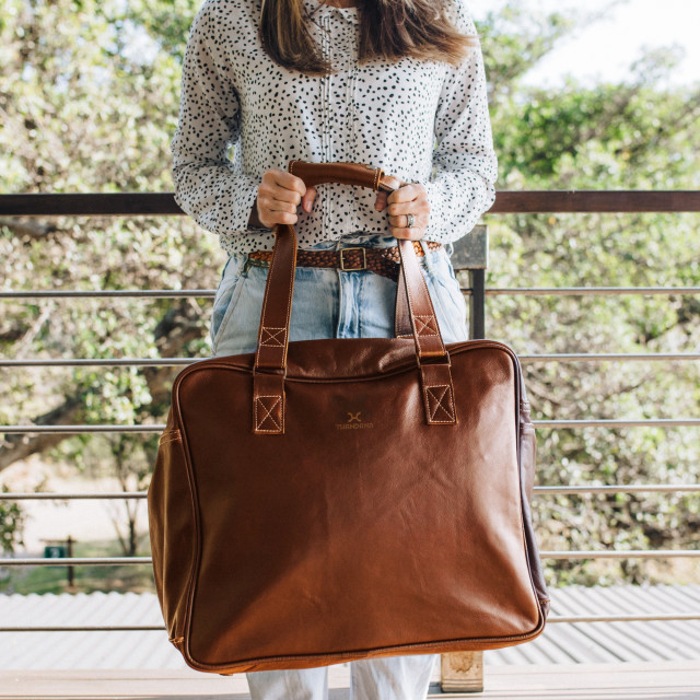 Thandana Large Weekender Bag - Tobacco Leather