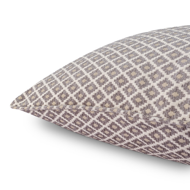 Humble & Mash Geo Chenille Grey Scatter Cushion Cover, 60cm x 60cm