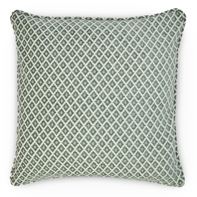 Humble & Mash Geo Chenille Dark Green Scatter Cushion Cover, 60cm x 60cm