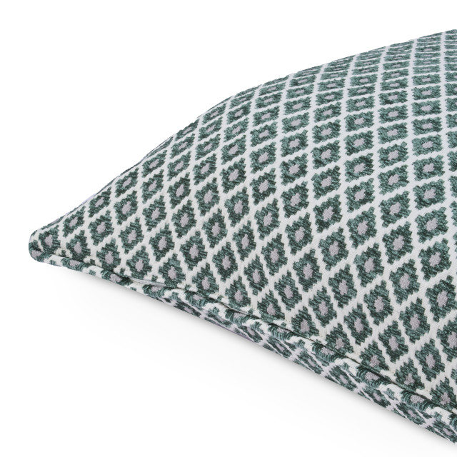 Humble & Mash Geo Chenille Dark Green Scatter Cushion Cover, 60cm x 60cm
