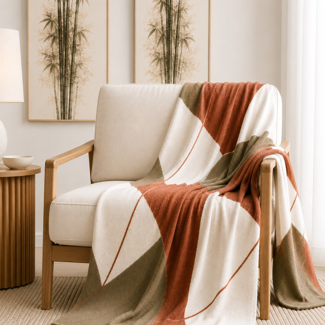 Haven & Hue Abstract Knitted Throw, 130cm x 170cm