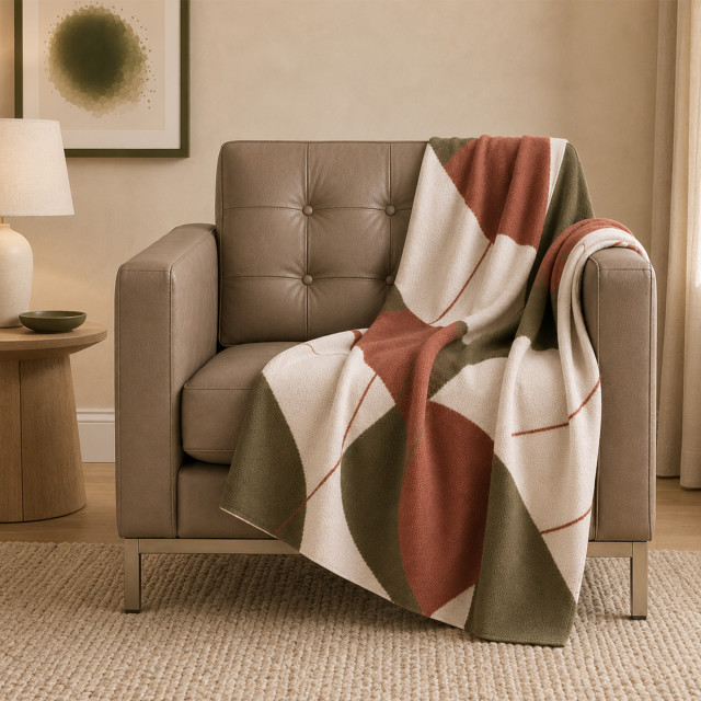 Haven & Hue Abstract Knitted Throw, 130cm x 170cm