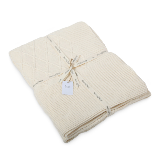 Haven & Hue Diamonds Knitted Throw, 130cm x 170cm