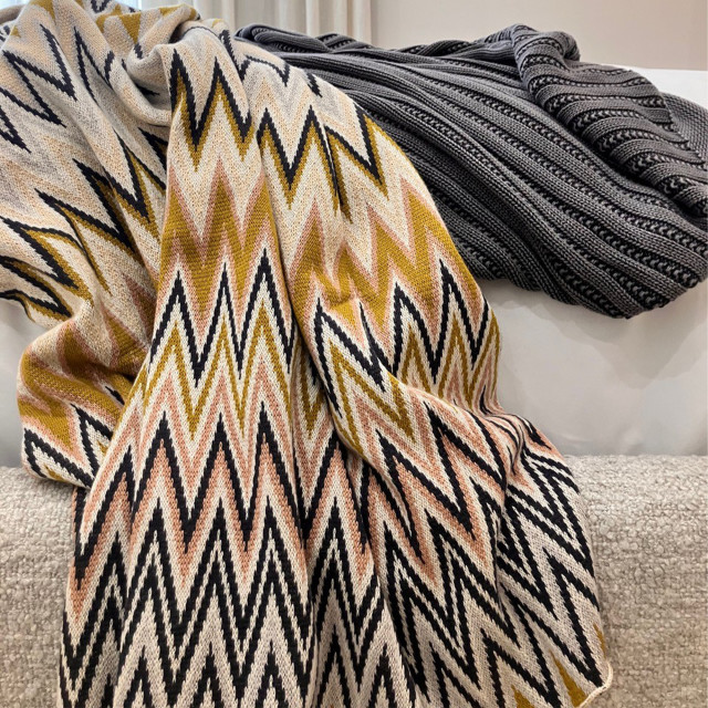 Haven & Hue Herringbone Knitted Throw, 130cm x 170cm