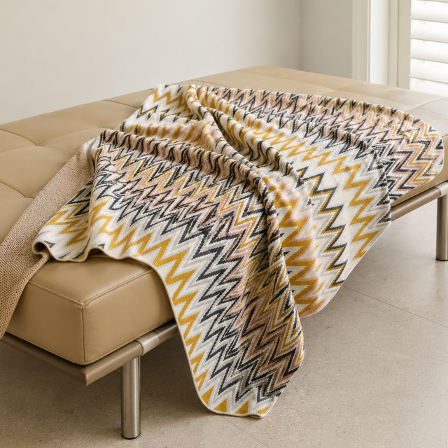Haven & Hue Herringbone Knitted Throw, 130cm x 170cm