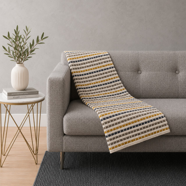 Haven & Hue Multi-Stripe Knitted Throw, 130cm x 170cm