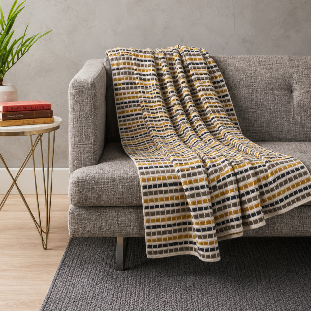 Haven & Hue Multi-Stripe Knitted Throw, 130cm x 170cm