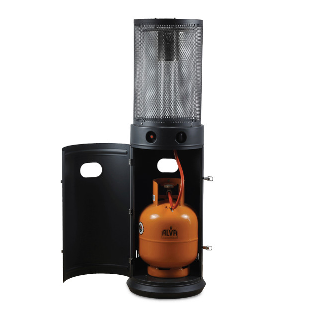 Alva Outdoor Patio Heater with Glass Flame Tube