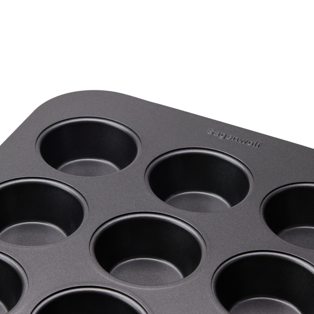 Sagenwolf Titanium Series Non-Stick 12 Cup Muffin Pan close up