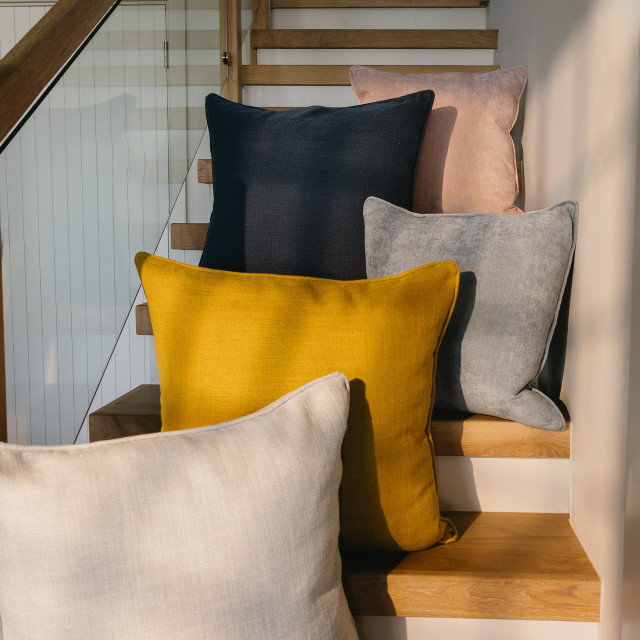 Humble & Mash Moldova Sulphur Scatter Cushion With Feather Blend Inner, 60cm x 60cm
