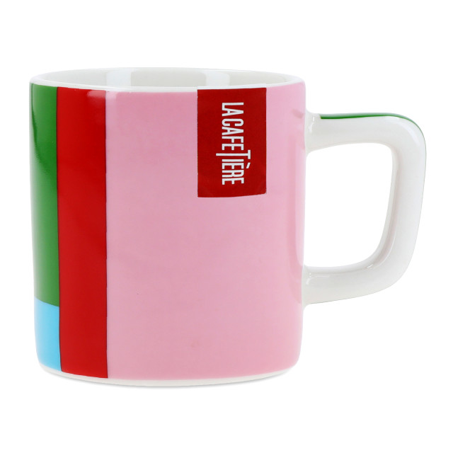La Cafetiere Utopian Lines Ceramic Espresso Cup, 120ml - Pink & Red
