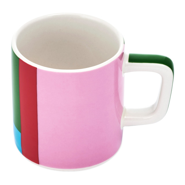 La Cafetiere Utopian Lines Ceramic Espresso Cup, 120ml - Pink & Red