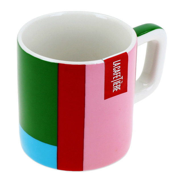 La Cafetiere Utopian Lines Ceramic Espresso Cup, 120ml - Pink & Red