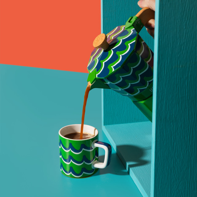 La Cafetiere Cyan Tides Ceramic Espresso Cup, 120ml - Green