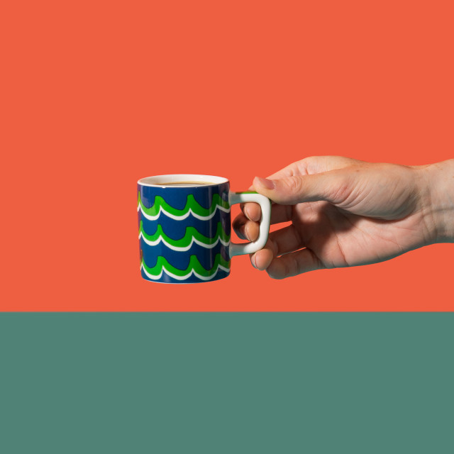 La Cafetiere Cyan Tides Ceramic Espresso Cup, 120ml - Blue