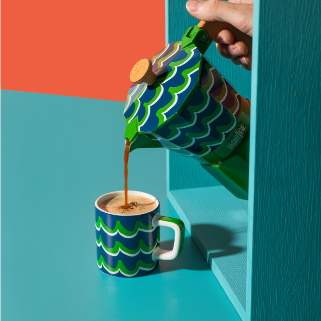 La Cafetiere Cyan Tides Ceramic Espresso Cup, 120ml - Blue