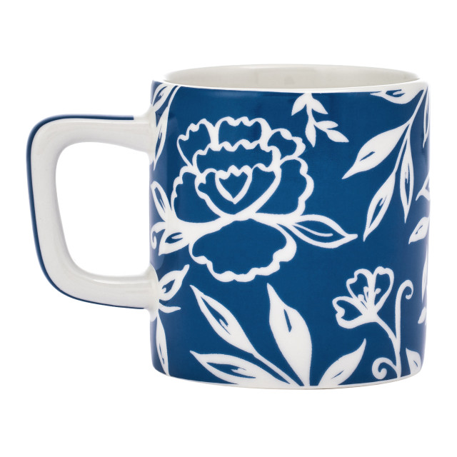 La Cafetiere Blu Fiorato Ceramic Espresso Cup, 120ml - Blue