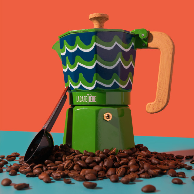 La Cafetiere Cyan Tides Venice 6-Cup Espresso Maker, 290ml