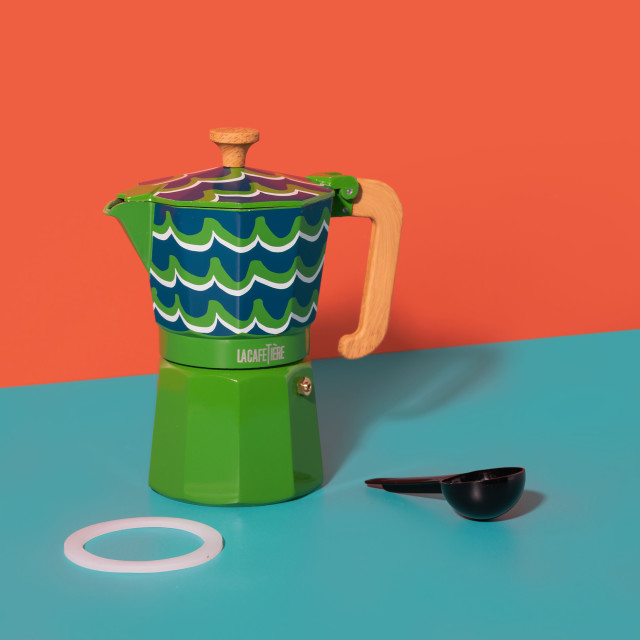 La Cafetiere Cyan Tides Venice 6-Cup Espresso Maker, 290ml