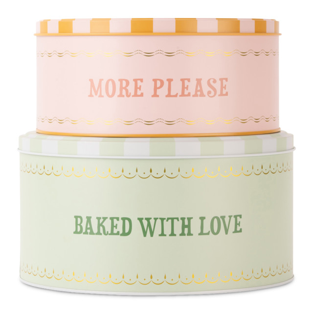 Yvonne Ellen Slogan Cake Tins, Set of 2