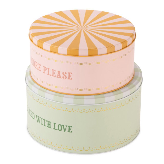 Yvonne Ellen Slogan Cake Tins, Set of 2