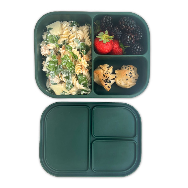 MicroGarden 3-Portion Silicone Bento Lunchbox - Moss