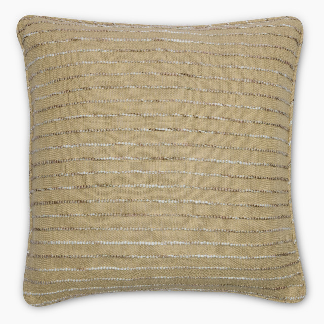 Thread Office Desert Striped Space Yarn Woven Scatter Cushion with Feather Blend Inner, 60cm x 60cm