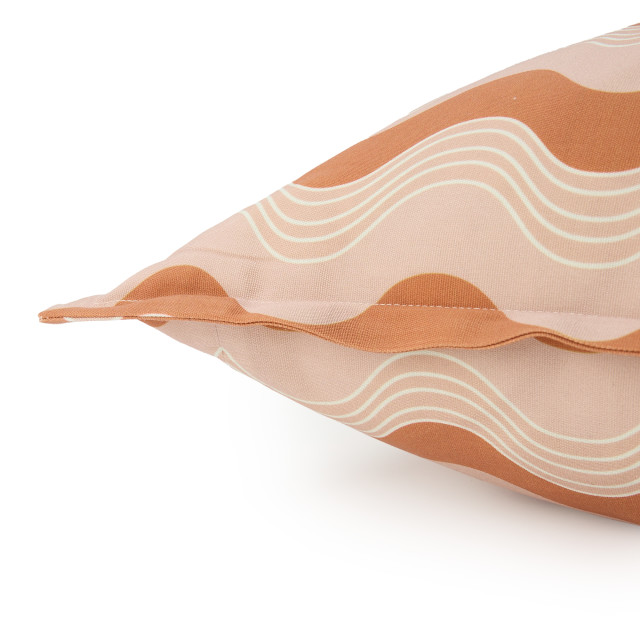 Humble & Mash Printed Summertime Curvy Pink & Red Stripe Outdoor Scatter Cushion, 60cm x 60cm