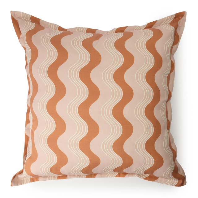 Humble & Mash Printed Summertime Curvy Pink & Red Stripe Outdoor Scatter Cushion, 60cm x 60cm
