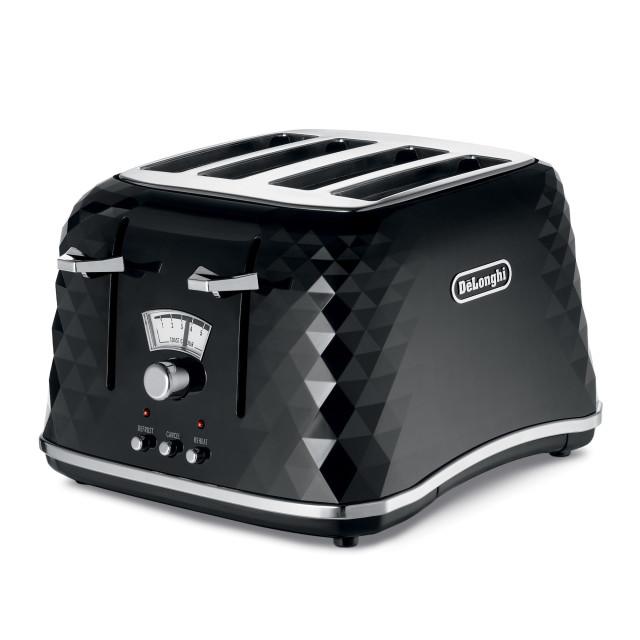 DeLonghi Brilliante 4-Slice Toaster, 1800W - Black