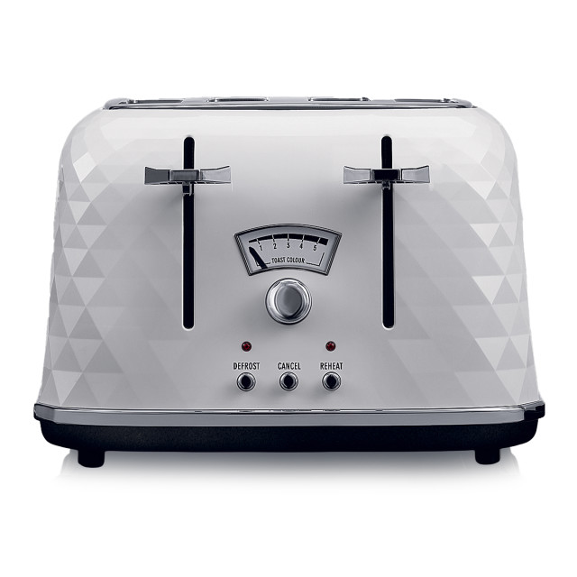 DeLonghi Brilliante 4-Slice Toaster, 1800W - White
