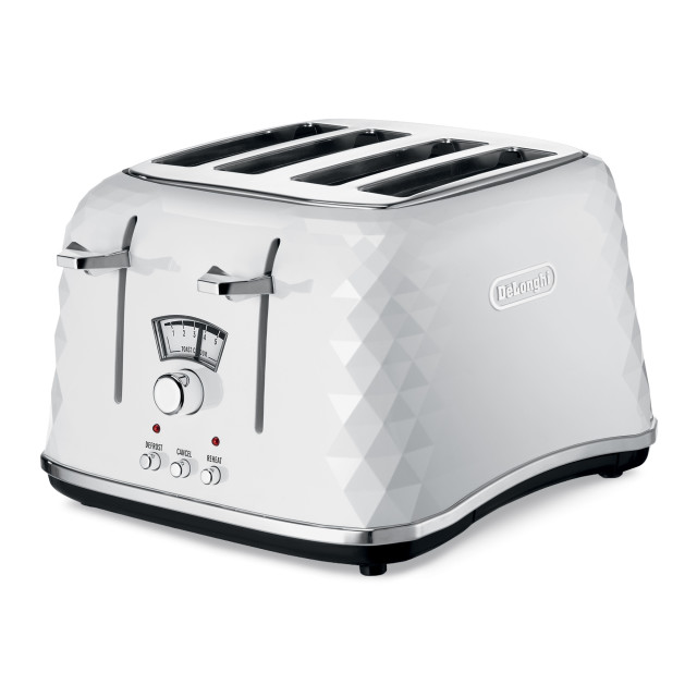 DeLonghi Brilliante 4-Slice Toaster, 1800W - White