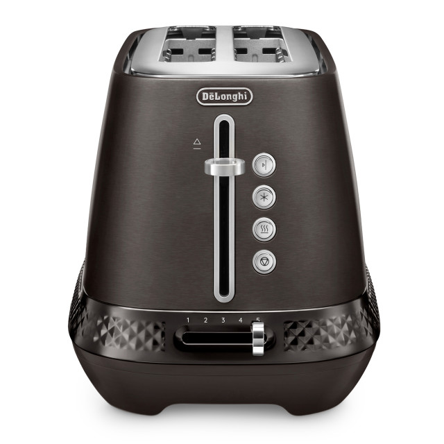 DeLonghi Diadema Long Slot 2-Slice Toaster, 1500W - Black Metal