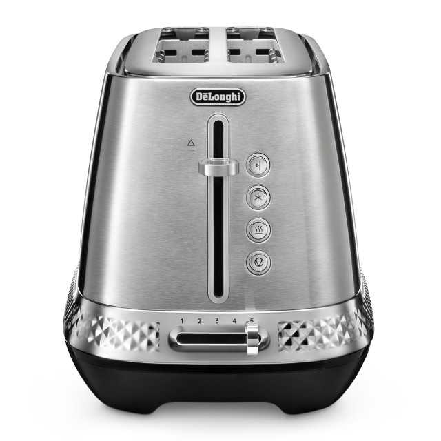 DeLonghi Diadema Long Slot 2-Slice Toaster, 1500W - Metallic