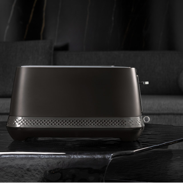 DeLonghi Diadema Long Slot 2-Slice Toaster, 1500W - Black Metal