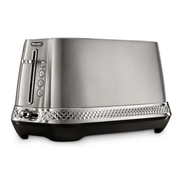DeLonghi Diadema Long Slot 2-Slice Toaster, 1500W - Metallic