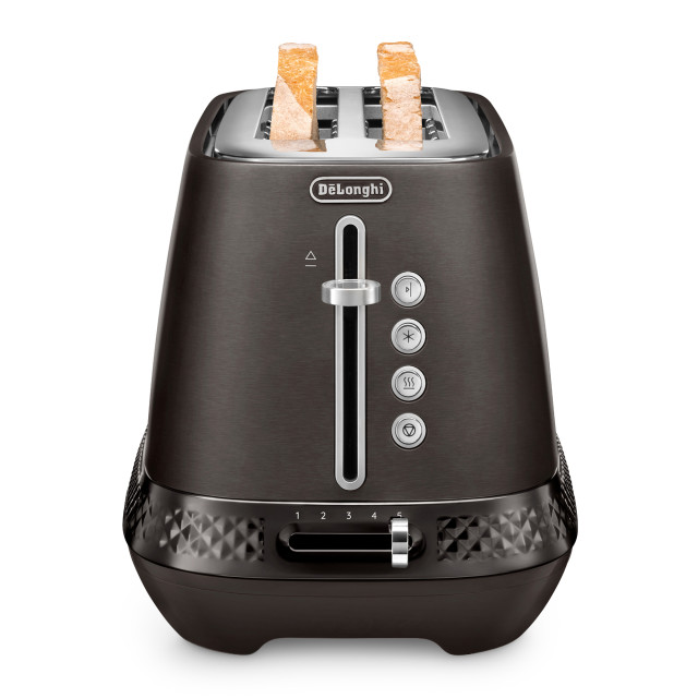 DeLonghi Diadema Long Slot 2-Slice Toaster, 1500W - Black Metal