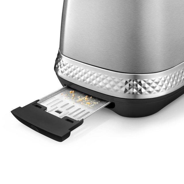 DeLonghi Diadema Long Slot 2-Slice Toaster, 1500W - Metallic