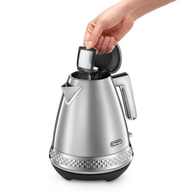 DeLonghi Diadema Cordless Electric Kettle, 1.7L - Metallic