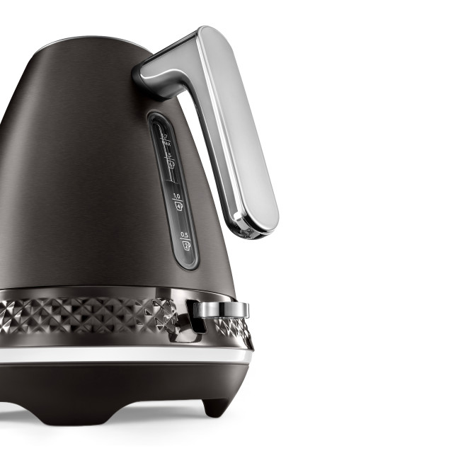 DeLonghi Diadema Cordless Electric Kettle, 1.7L - Black Metal