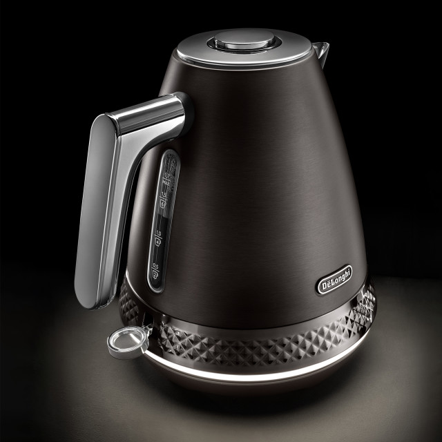 DeLonghi Diadema Cordless Electric Kettle, 1.7L - Black Metal