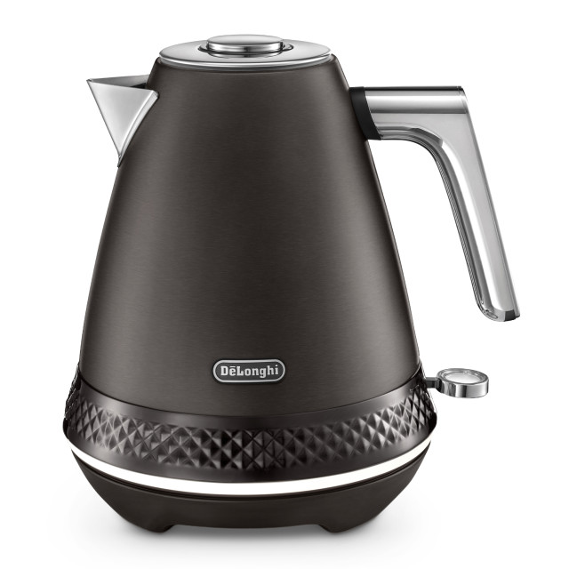 DeLonghi Diadema Cordless Electric Kettle, 1.7L - Black Metal