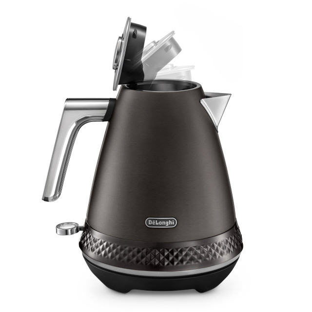 DeLonghi Diadema Cordless Electric Kettle, 1.7L - Black Metal