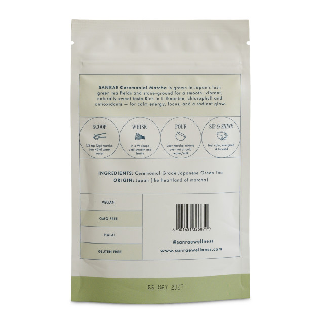 SANRAE Ceremonial Matcha Green Tea Powder, 50g