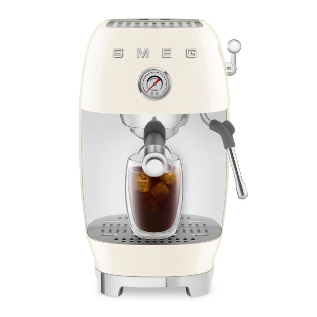 Smeg Manual Espresso Coffee Machine with Cold Brew - Cream