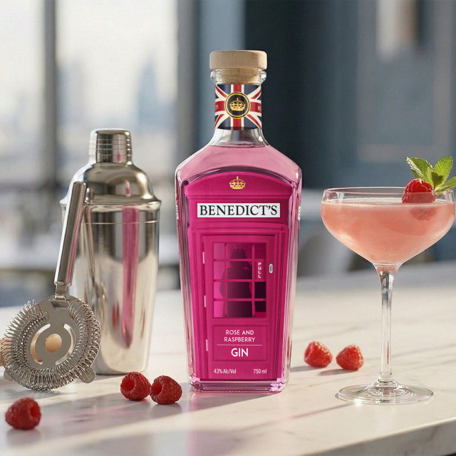 Benedict's Gin Rose & Raspberry Infused Premium Gin, 750ml